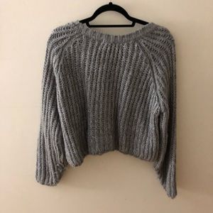 Gray cable knit sweater